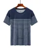 Men's T -skjortor Summer Men randig t -shirt kort ärm is snabbt torrt plus storlek 7xl 8xl casual business tees office tops blå röd