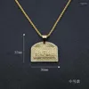 Pendant Necklaces Hip Hop Bling Iced Out Rhinestones Stainless Steel The Last Supper Geometric Square Necklace For Men Rapper Jewelry