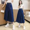 Spódnice plisowane midi dżinsowe spódnica Nieregularna kobiety Koreańska moda w talii dżinsowe spódnice harajuku vintage faldas ropa mujer 230313
