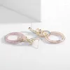 Hoop Earrings 2023 Toppkvalitet Lyxtrend Full Micro Zircon Link Ladies Circle India Africa Party Show Bankettsmycken