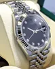 EW Factory Watch 904L Steel Blue Dial Cal.3235 DateJust 126334 41mm Jubilee Black Diamond Dial 18k W Gold Bezel