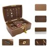 Ударные коробки из ювелирных изделий для деревянных ювелирных изделий для организаторов с замок с двумя слоями хранения ювелирных изделий.