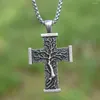 Catene Albero Della Vita Croce Collana Argento Colore Dichiarazione Gioielli Con 50 Catena In Acciaio Inossidabile