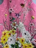 Платье Дизайнерское модное платье с цветочным принтом ручной работы из бисера весна/лето 2023 с коротким рукавом свободное платье с круглым вырезом монохромное S-XL