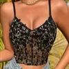 Débardeurs pour femmes Femmes Floral Brodé Dentelle Bustier Corset Tops Sexy Deep V Plunge Tube Top Cami Back Camisole Club Party Bralette Sous-vêtements