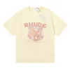 Rhude New Men's T-Shirt European And American Luxury Brand Rhude Men's Men's Women's Couples T-Shirt 100% Cotton T-Shirt Rhude T-Shirt 1 2121