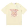 2020 Ny T-shirt herr European American Popular Rhude Shirt Lyxmärke Herr T-shirt Herr Kvinnor Par T-shirts 100% bomull T-shirts Oss