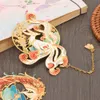 Party Favor Chinese Style Brass Bookmark Tassel Pendant Retro Book Clip Metal Pagination Mark Student Gift Stationery School Office Supplies