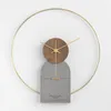 Настенные часы Nordic роскошные часы современный дизайн металлический творческий деревян Clcoks Home Decor Gold Silent 3D Watch