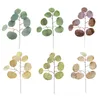 Fleurs décoratives feuilles d'eucalyptus artificielles décoration de la maison Table Arrangement de fleurs coloré 8 tissu de soie