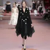 Work Dresses Runway High Quality Autumn Casual Party Workplace Black Suit Irregular Half Skirt Vintage Elegant Chic Two Piece Women's