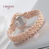 Wristwatches Women's Personalized Bracelet Decoration Rose Gold Flip Wristwatch Fashion Korean Diamond Quartz Watch Gift C481