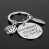 Keychains MQCHUN Volleyball Pendant She Believed Could So Did Bee Hand Person Keychain Women Men Bag Car Key Chains-50