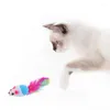 Cat Toys Legendog 4pcs Myse zabawka sztuczna pluszowa kociak Interactive Chew Pet Training losowy kolor