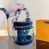 2023 Женщины MNI Totes Bucket Bags Gold Metal Hardware Designer роскошная подлинная кожаная сумка для наплечника мешка с поперечным телом сумочка кошелек 15 см.