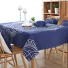 Panno tavolo impermeabile in stile nazionale tovaglia in cotone blu cotone da pranzo da pranzo per matrimoni decorazione cucina