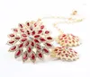 Anhänger Halsketten Kissme Vintage-Stil Statement für Frauen Geschenke Hyperbole Red Crystal Flower Halskette 2023 Modeschmuck