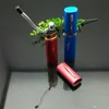 Narguilés Mini bouilloire à cigarette portable multicolore de type stylo Bongs en verre Tuyaux de brûleur à mazout Conduites d'eau