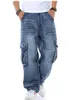 Herren-Jeans, Herren-Jeans, Baggy-Hip-Hop-Jeans, mehrere Taschen, Skateboard-Cargo-Jeans für Herren, taktische Jogger, Denim-Hosen, Größe 38–46, 230313