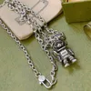 Luxury Design Necklace Stainless Steel Necklaces Choker Chain Letter Robot Pendant Fashion Ancient Forest Jewelry No Box S2911