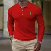 Polo's voor heren lente en herfst casual hoogwaardige hoogwaardige mode afdrukken trendy poloshirt tops 230311