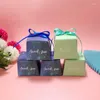 Gift Wrap 100pcs European Starry Sky Blue Hexagonal Wedding Favors Bomboniera Candy Boxes Party Supplies Box Chocolate