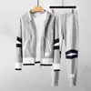 Survêtements pour hommes et femmes Couples Costume de couleur assortie Pull Sports Casual Cardigan Sweats à capuche et pantalon