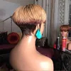 180 Densensity Pixie Cut Wig Transparent Lace Brésilien Virgin Human Hair Lace Wigs for Women 613 blonde / ombre / noir Bob Short Bob Straitement