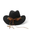 Breite Krempe Hüte Western Cowboy Hut für Frauen Roll-up Elegante Dame Fascinator Outblack Sombrero Hombre Jazz Kappe Größe 56-58