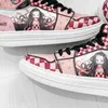 Dress Shoes Anime Nezuko Attack Ontitan Sneakers Cartoon Tanjirou Cosplay Men Casual High Top Kobiety 35-46 230313