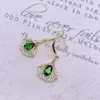 Dangle Earrings Fine Jewelry 925 Sterling Silver Natural Diopside Women's Party Gift Girl Marry Got Engaged Valentine's Day