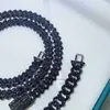 Guangzhou Shining sieraden 10 mm Sterling Silver Hip Hop Iced Black Moissanite Cubaanse ketting