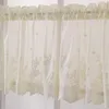 Curtain Fashion Beauty Short Tulle Curtains For Kitchen Finished White Floating Sheer Yarn Rod Pocket Rural Lace