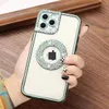 Bling Diamond Soft TPU obudowa na iPhone 14 Plus Pro Max 12 iPhone14 luksusowy pierścień dziura shinny Glitter Gradient Fine Hole Metallic Splating Telefle Phone Pase