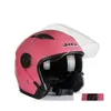 Capacetes de motocicleta Jiekai 512 Capacete Homens Mulheres Bicicleta Elétrica Dupla Lente Visores Scooter Cascos Moto Bicicleta Capacetes1 Drop de Dhrm9