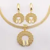 Wedding Jewelry Sets 1Set Necklace Earring Set Gold Colour Jewelry Sets For girl Fashion Classic Style Necklace And Earrings Set For Women 230313