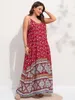Casual Dresses Finjani Women's Dress Plus Size Cami Dresses Summer Backless Maxi Dress Floral Print Formal Party Dresses 230313