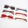 2024 Luxury Designer OFF Luxury Designer New Men's and Women's Sunglasses Off Wood grain mirror leg frame ocean Lens C home fashion men women Street hip hop small glasses