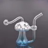 도매 Heady Luminous Glass Tobacco Bongs Creative USA 인기 두꺼운 미니 10mm 암컷 Hookahs Water Oil Burner Pipes 흡연