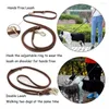 Dog Collars Hands Free Leash Multifunctional Pet Training Leads 8ft Genuine Leather Double For Puppy Small Medium & Large Dogs