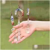 Jewelry Yoga Healing Spiritual Home Window Wall Hanging Pendant Decor Tree Of Life Hang Chakra Stone Prism Natural Crystal Charm Orn Dhsak