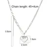 Chains Heart Pendant Necklace Chunky Chain Punk Stainless Steel For Women Fashion Statement Smooth Jewelry