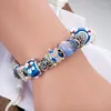 Bracelets de charme Annapaer Blue Crystal Tortoise Flower Loja Bangles Diy Antique Fit original Pulsera B16104