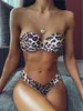 Women's Swimwear Sexy Women Bikini Brazilian Swimsuit Pushup Bra Set Two Piece Swim Suit Lowwaisted Beachwear Leopard Bathing 230313