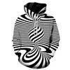 Men's Hoodies Black White Gossip Vortex 3D Digital Printing Spring Autumn Hooded Pocket Pullovers Menwomen Casual Loose Sportswear 6XL