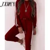 Zweiteilige Hosen für Frauen Jxmyy 2023 Frühling und Herbst European American Ladies Fashion Lose Longleved Casual Comfortable Sports Anzug