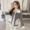 Frauen Wolle Frauen Woolen Jacken Weibliche Herbst Winter Kleidung 2023 Gitter Mantel Mode Mantel Mäntel frauen Oberbekleidung