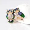 Owl Brooch Alloy Animal Rhinestones Lapel Pins For Women Men Clothes Scarf Buckle Collar Jewelry Pins