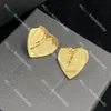 Designer Love Gold Studs Earrings Heart Shape Hoop Earrings Letter Steel Seal Eardrops Wedding Party Jewelry Accessories