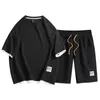 Men's Tracksuits 2 Piece Set Men Summer Outfits Short Fashion Clothing Casual Solid Color Shirt And Shorts Sports Style